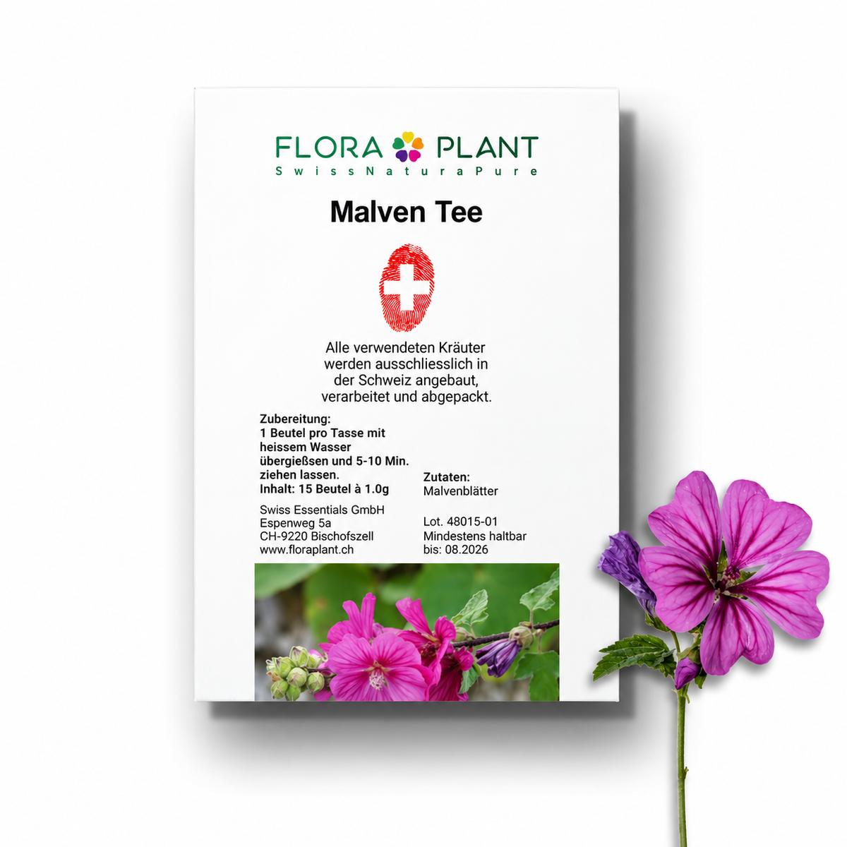 FLORAPLANT – Tisana alla malva in bustine, confezione da 15 bustine