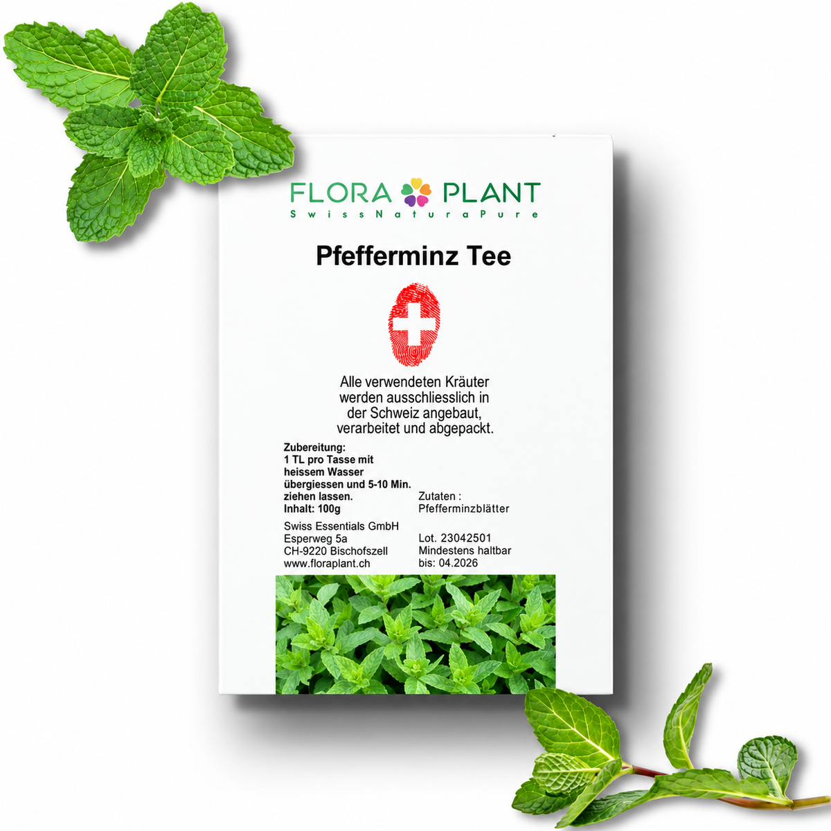FLORAPLANT – Tisana alla menta piperita sfusa, confezione da 100 g