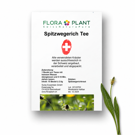 FLORAPLANT – Tisana alla piantaggine lanceolata in bustine, confezione da 15 bustine